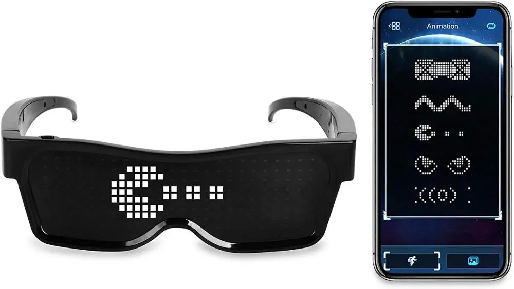 

Drop Shipping Magic Bluetooth LED Party Glasses APP Control Luminous Glasses EMD DJ Electric Syllables Glow Party Supplies