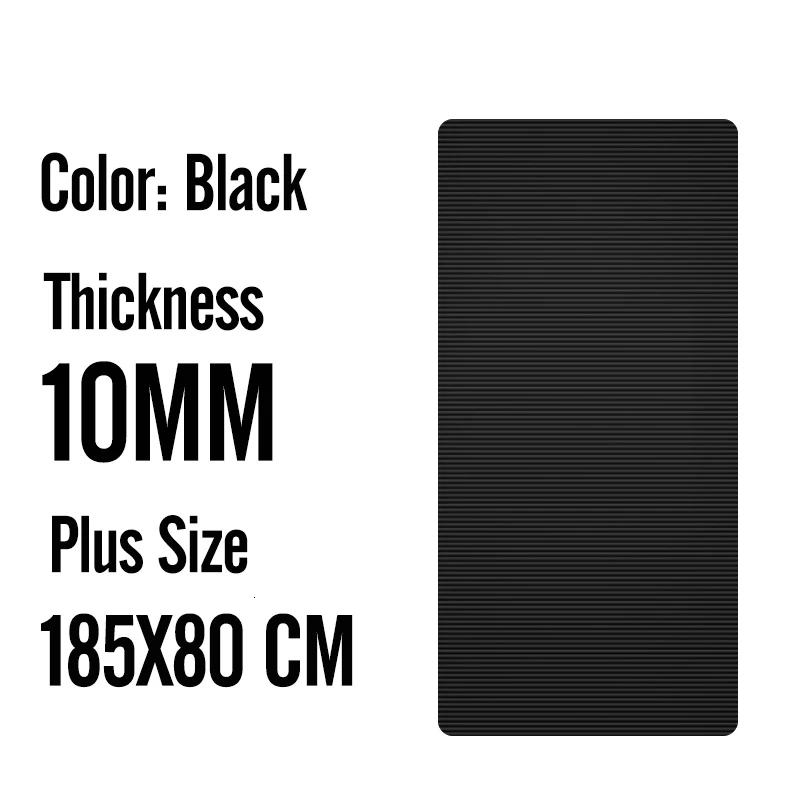 185X80X1 CM Black 185X80X1,5 см мужские спортивные маты большого размера NBR Нескользящие коврики для йоги для фитнеса 15 мм фитнес-спортивный коврик с повязками большого размера Tapete - Цвет: 185X80X1 CM Black