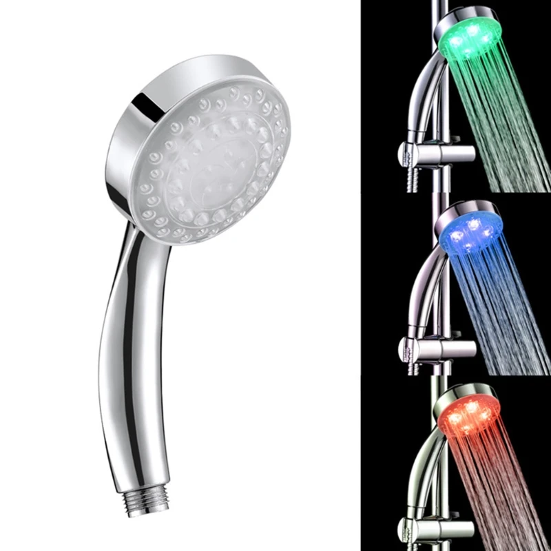 

Handheld 7 Color Changing Shower Head LED Light Glowing Automatic Water Saving Showerhead Bathroom Shower Room Accessory