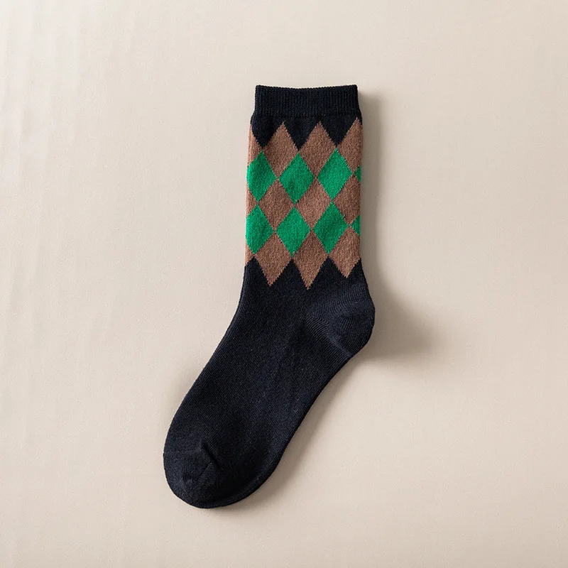 

Plaid Women Sock Patchwork Socks Ladies Kawaii Cotton Sox Soft British Style Warm Casual Spring Summer Korean Calcetines Hombre