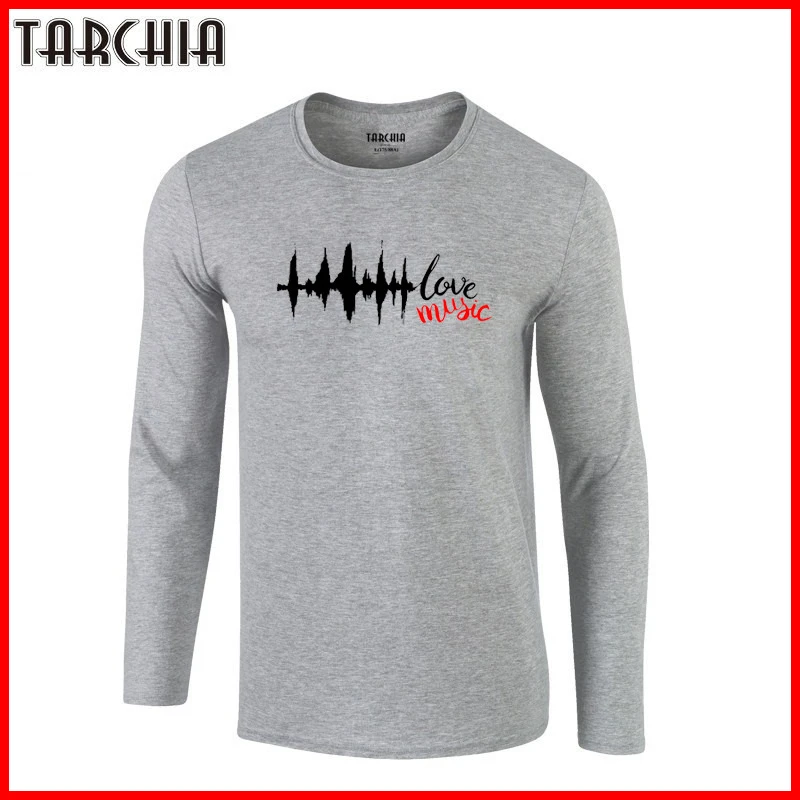 Футболка TARCHIA Over size d Love Music Мужская 100% хлопок размера плюс размер футболка с