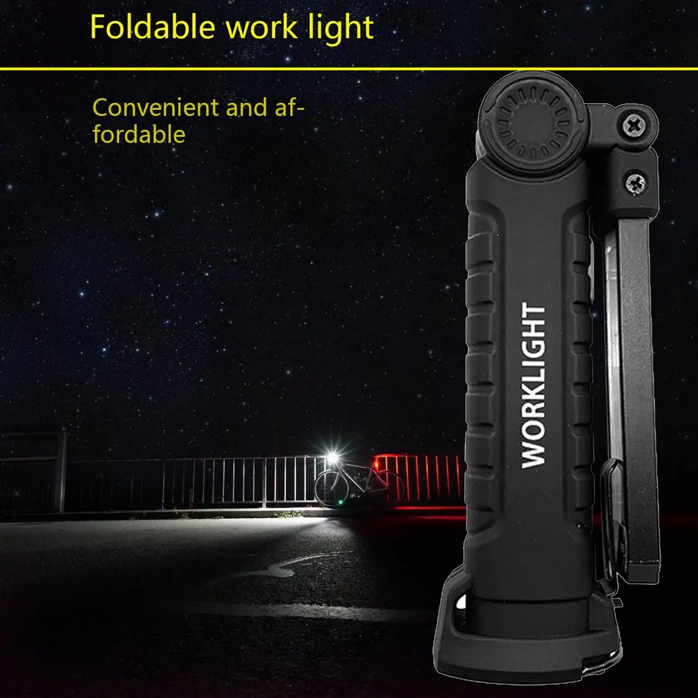 

Foldable Work Light Bottom with Magnet Led Lighting Multi-function Handheld Mobile Portable Maintenance Cob Emergency Light