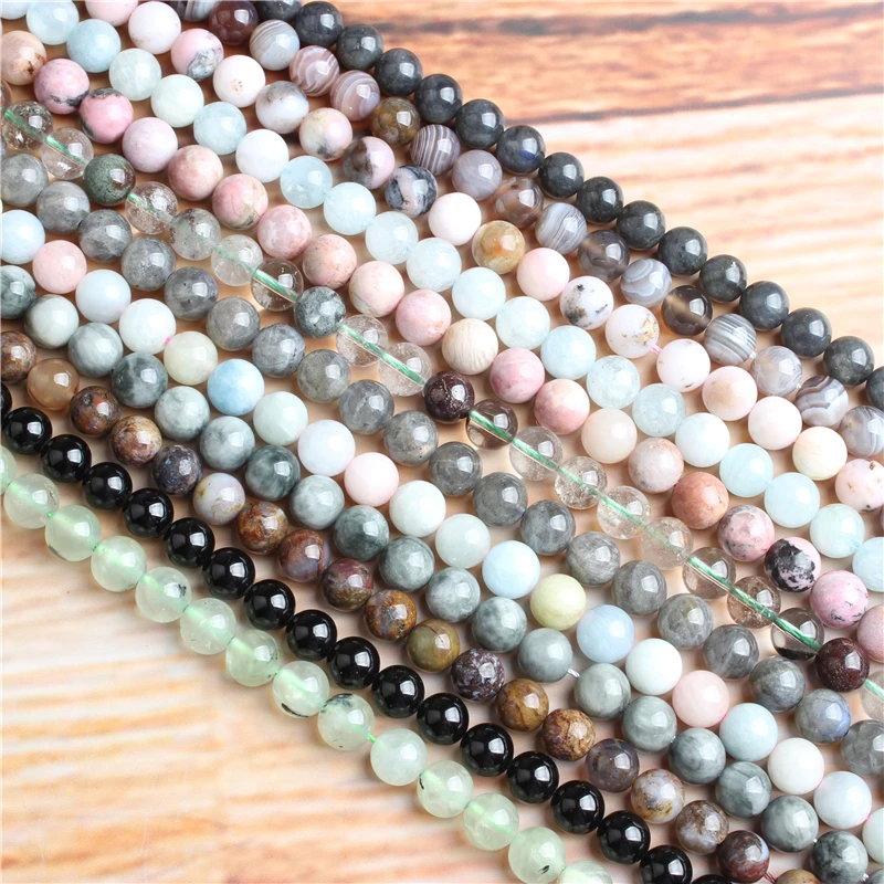 Круглые бусины из натурального камня матовая лава тигровый глаз Морган камень