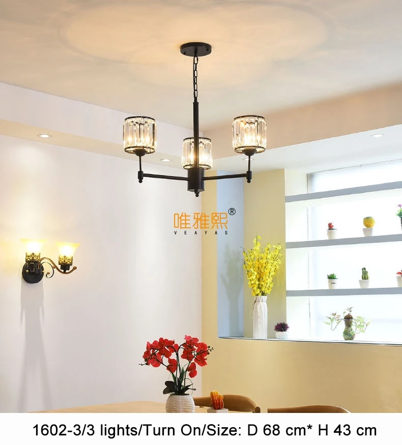 Luxury Crystal chandelier for Living Room Classic Crystal Chandelier Light Fixtures Bedroom Gold Lamp LED Crystal Lamp Ceiling