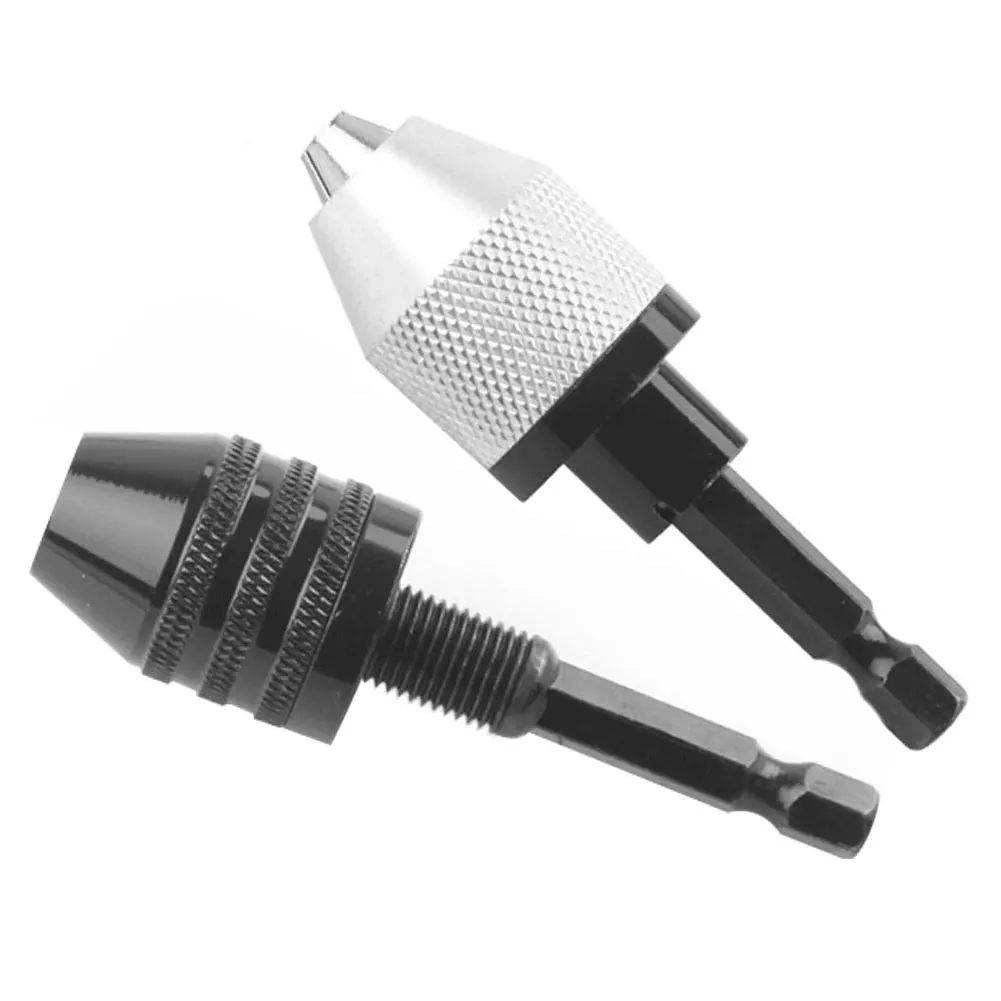 

Drill Chuck Adaptor Keyless Converter 0.3-3.6mm 0.3-6.5mm With 1/4inch Hex Shank 2PC Drill Screwdriver Impact Driver AdaptorTool