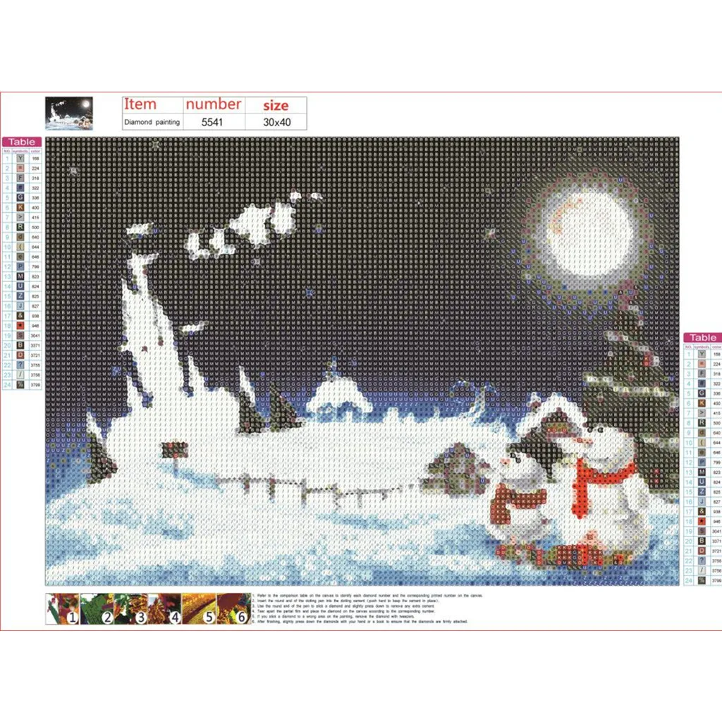 Сделай Сам алмазная Рождественская вышивка крестиком полимерная круглая дрель