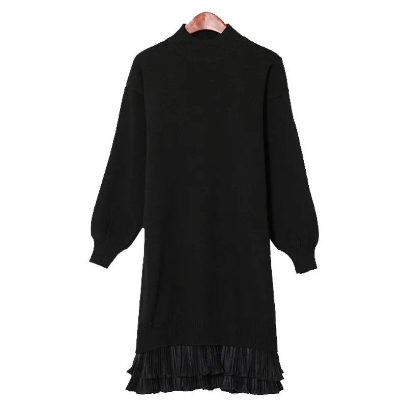 2021 женский свитер на осень и зиму толстый теплый длинный Однотонный с длинными