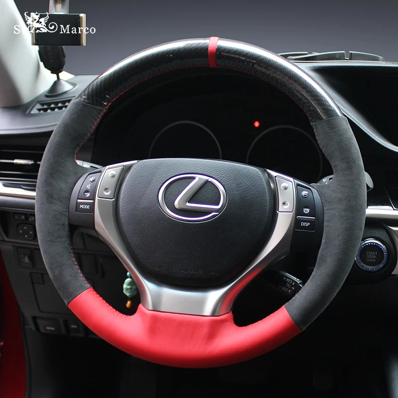 

Hand sewn leather suede steering wheel cover for Lexus ES250 is200t GS300 ct200