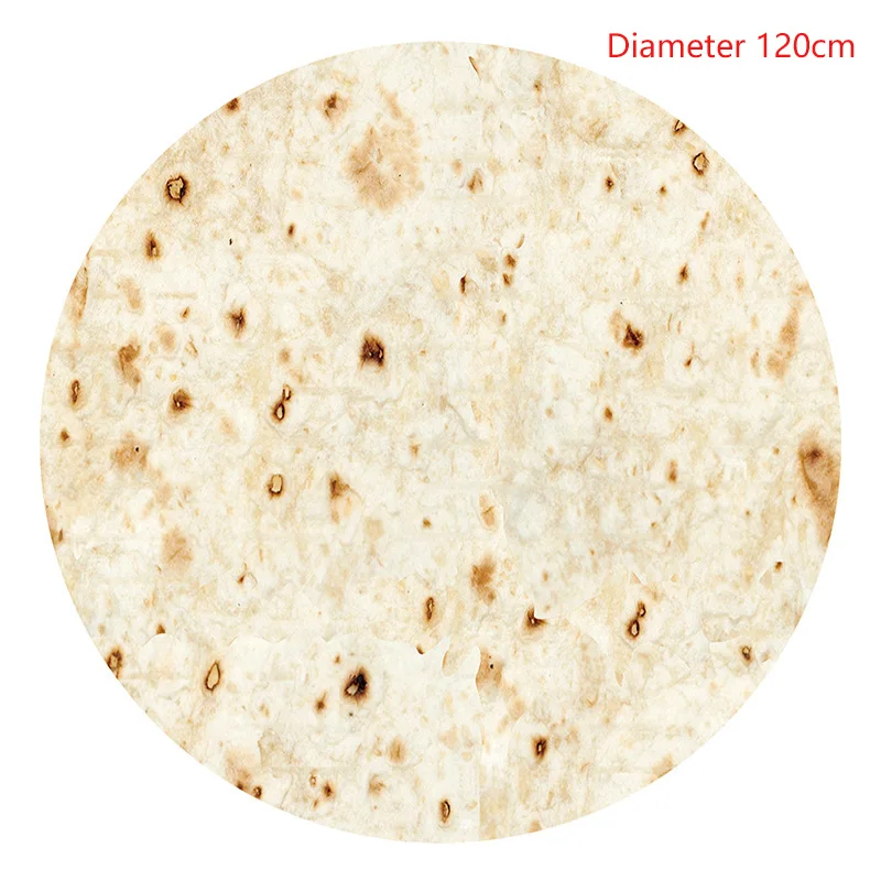 5 Diameter 120cm Одеяло мексиканского буррито для взрослых и детей, Фланелевое мягкое 3D покрывало с рисунком кукурузы, тортилии, пиццы, круглое одеяло, теплое флисовое пляжное одеяло для путешествий - Цвет: 5 Diameter 120cm