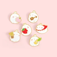 cute bunny cartoon brooch bag clothes backpack lapel enamel pin badges animal jewelry gift for friends women accessories