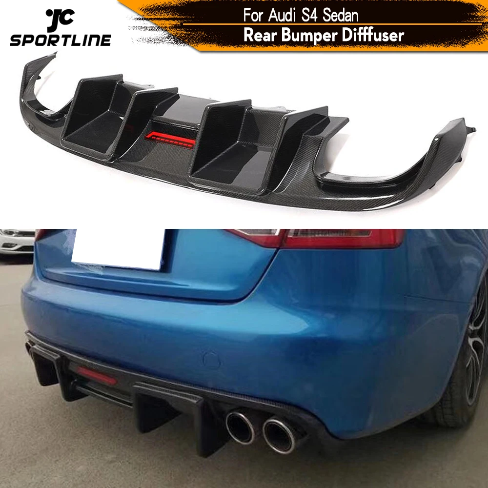 Car Rear Bumper Diffuser Lip Spoiler for Audi S4 B8 2008 - 2012 Protector Carbon Fiber | Автомобили и мотоциклы