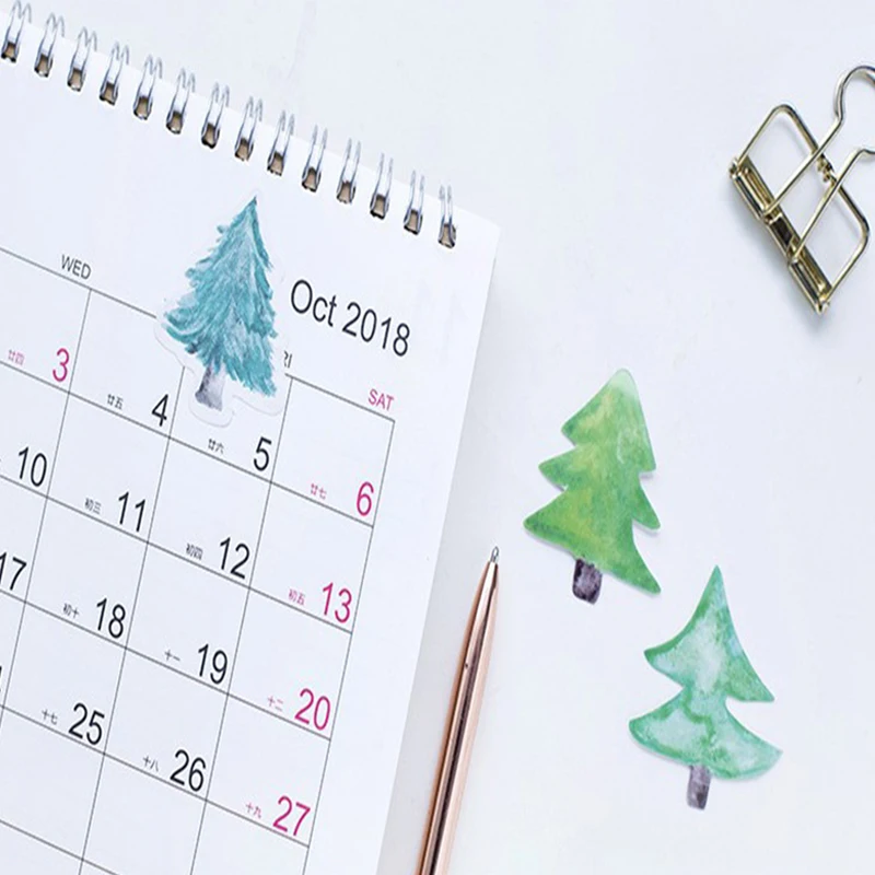 20 пачек/лот маленький зеленый свежий леса деревьев серии наклейки дневник деко