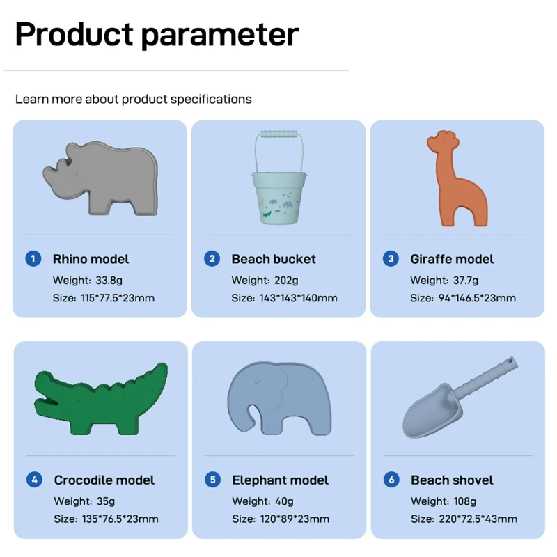 Kids Beach Sand Shovel Set Toys Silicone Children Beach Toys Baby Summer Digging Sand Tool Outdoor Play Games Gifts for Toddler