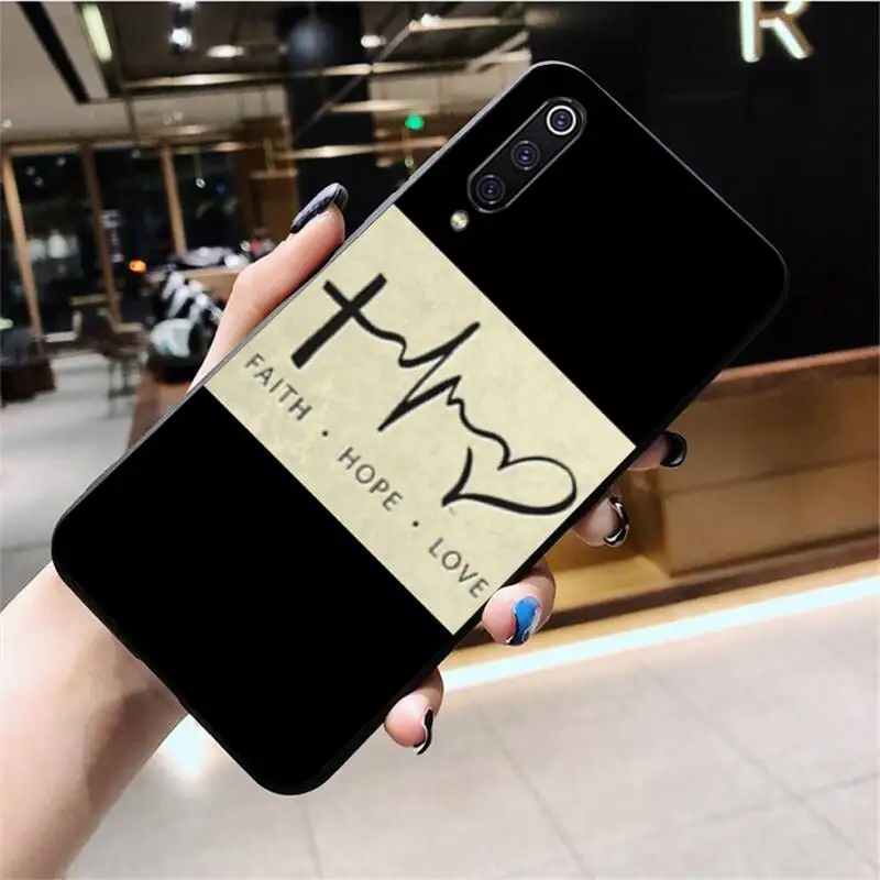 Простой силиконовый черный чехол с надписью Love Hope Faith для Huawei Honor 30 20 10 9 8 8x 8c v30 Lite