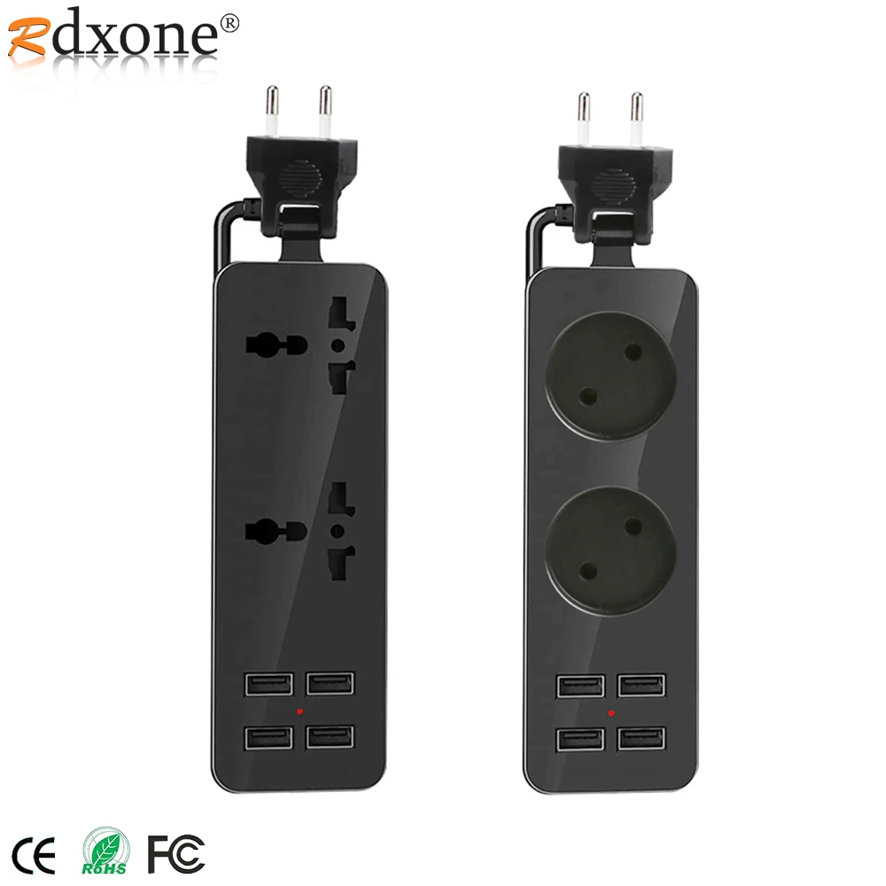 eu plug power strip with extension cable electrical sockets with 4 usb ports for home office iphone mobile phones tablets free global shipping