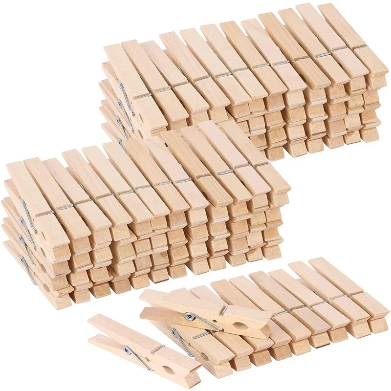 

100Pcs Large Wooden Clothespins Bulk Heavy Duty Clothes Pins for Laundry Hanging Clothing Crafts Pictures 9CM