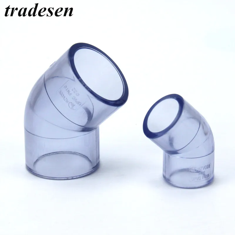 1 шт. 20 63 мм прозрачный ПВХ соединитель НПВХ локоть суставов аквариума DIY
