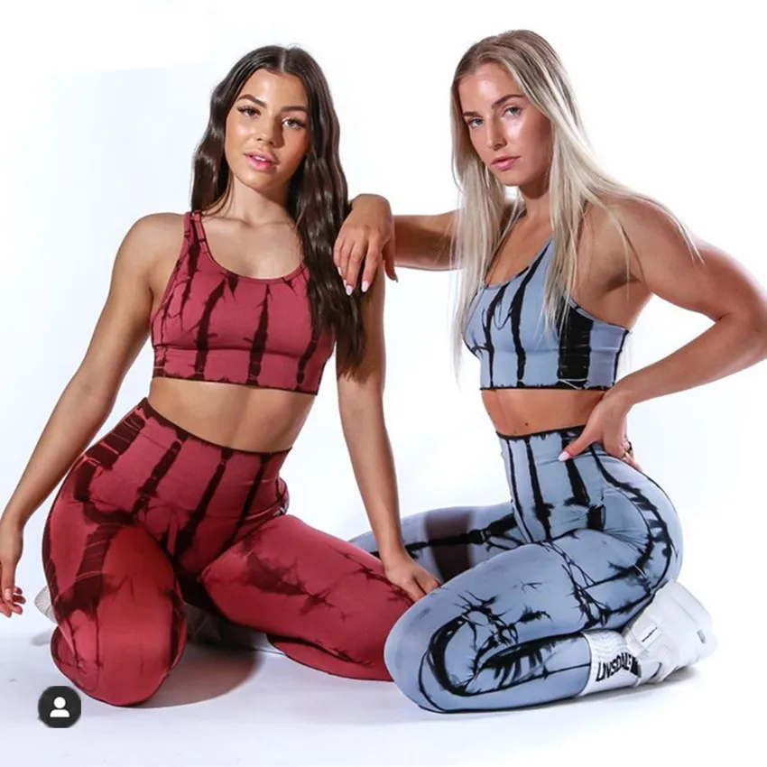 Комплект Спортивный женский для фитнеса и йоги эластичные леггинсы с высокой