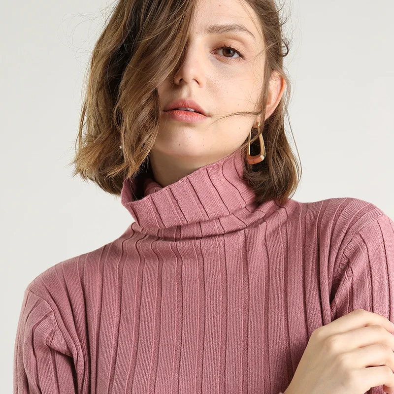 Осень 2019 корейский Зимний мягкий кашемир Водолазка пуловер свитер женский