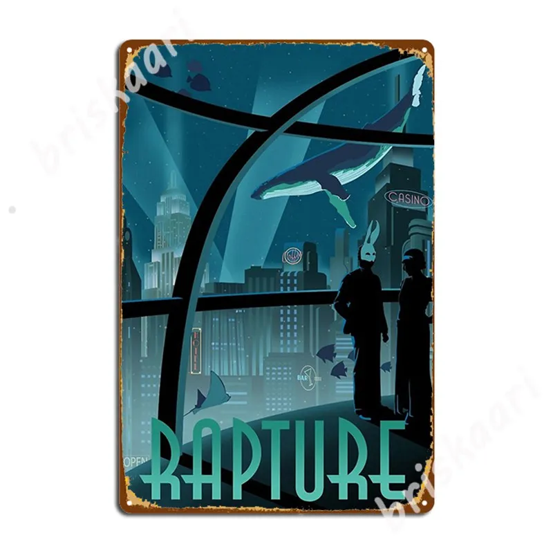 Bioshock Rapture металлический плакат знаки бляшки Настенная роспись клубный бар