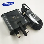 Быстрое зарядное устройство Samsung с вилкой Стандарта Великобритании, адаптер для быстрой зарядки, кабель типа C для Galaxy S10, S8, S9 Plus, A90, A80, A70, A50, A60, A40, A30, A41, Note 8, 9