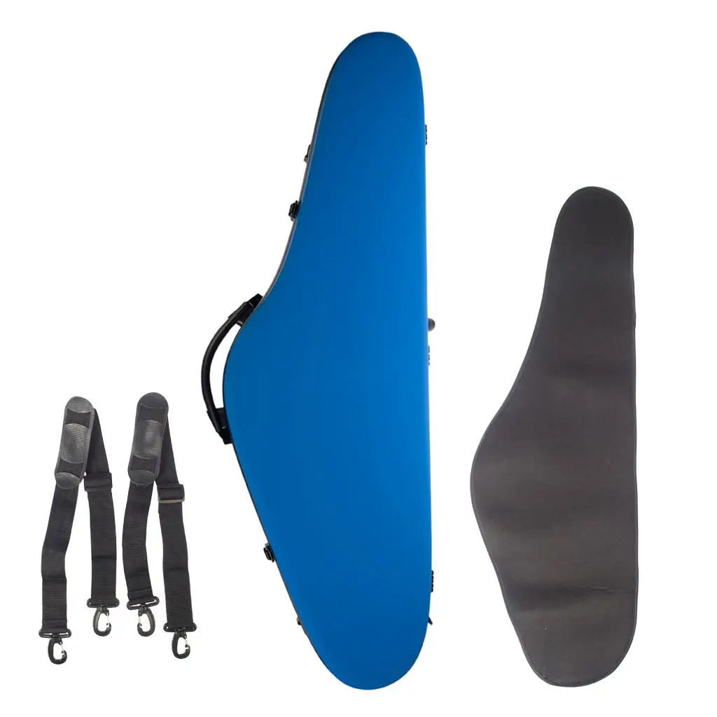 

Violin Hard Case Backpack 4/4 Full Size W/ Hygrometer, Strap, Dustproof Cloth Accessories Frosted Blue