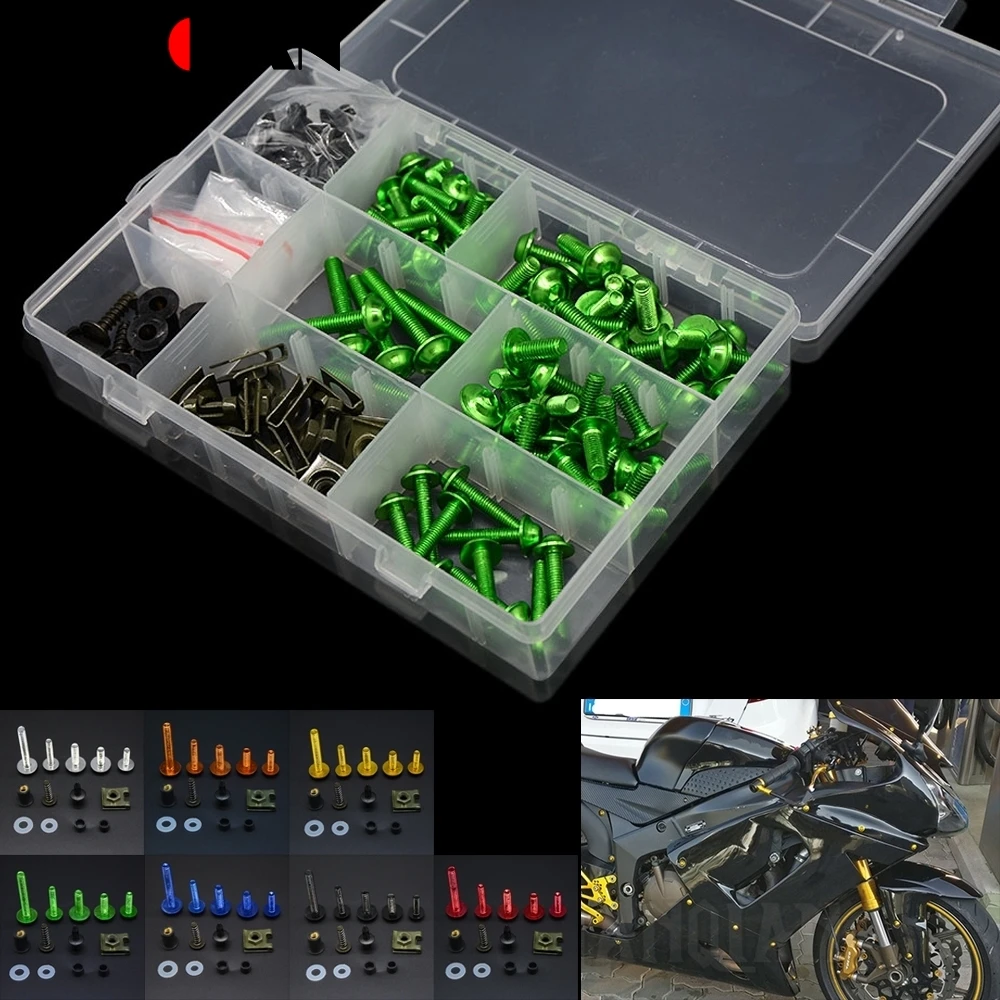 

Universal Motorcycle Aluminum Fairing Screws Bolts Kit For Kawasaki Z1000 Z1000SX/NINJA 1000 Z750R ZX10R ZX6R/636 H2 / H2R