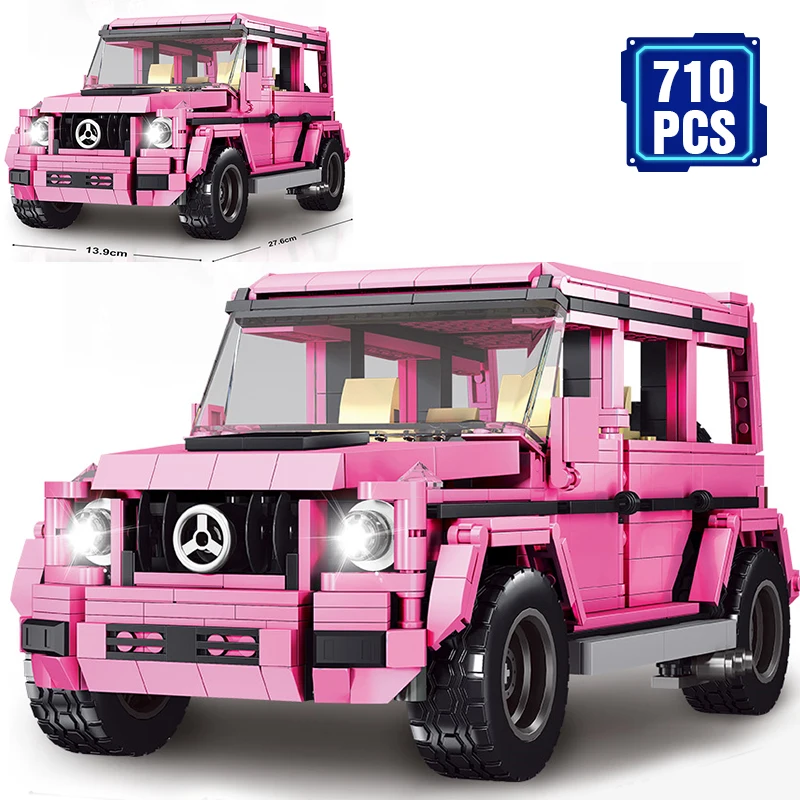 

Technical 710pcs Ideas Off- Road Pink G500 Building Blocks Super Expert Car Static Model Car Bricks Toys for Kids Holiday Gifts