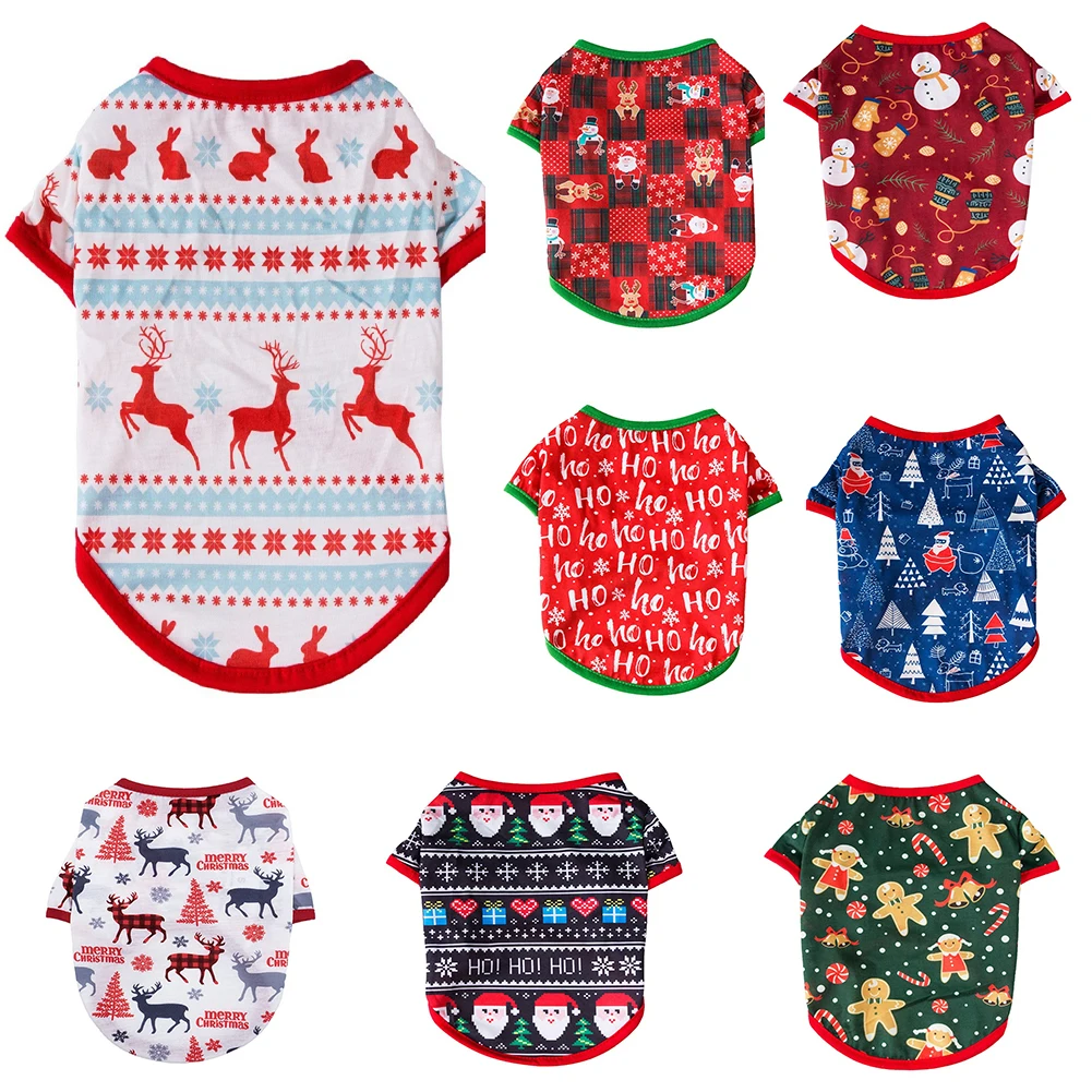 

Warm Dog Cute Comfortable Christmas Print Gingerbread Man Snowflake Coat Jacket Chihuahua Bulldog Puppy Clothes