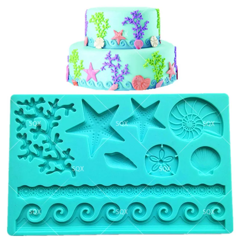 Корпус ракушками силиконовая шоколадная форма рыбы одеяло хвост русалки