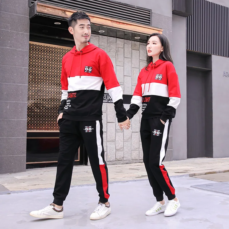 

Fashion Spring Mommy and Me Outfits Mother/Father/Kid Sport Sets Hooded Coat and Pants Letter Print Matching Couple Tracksuits