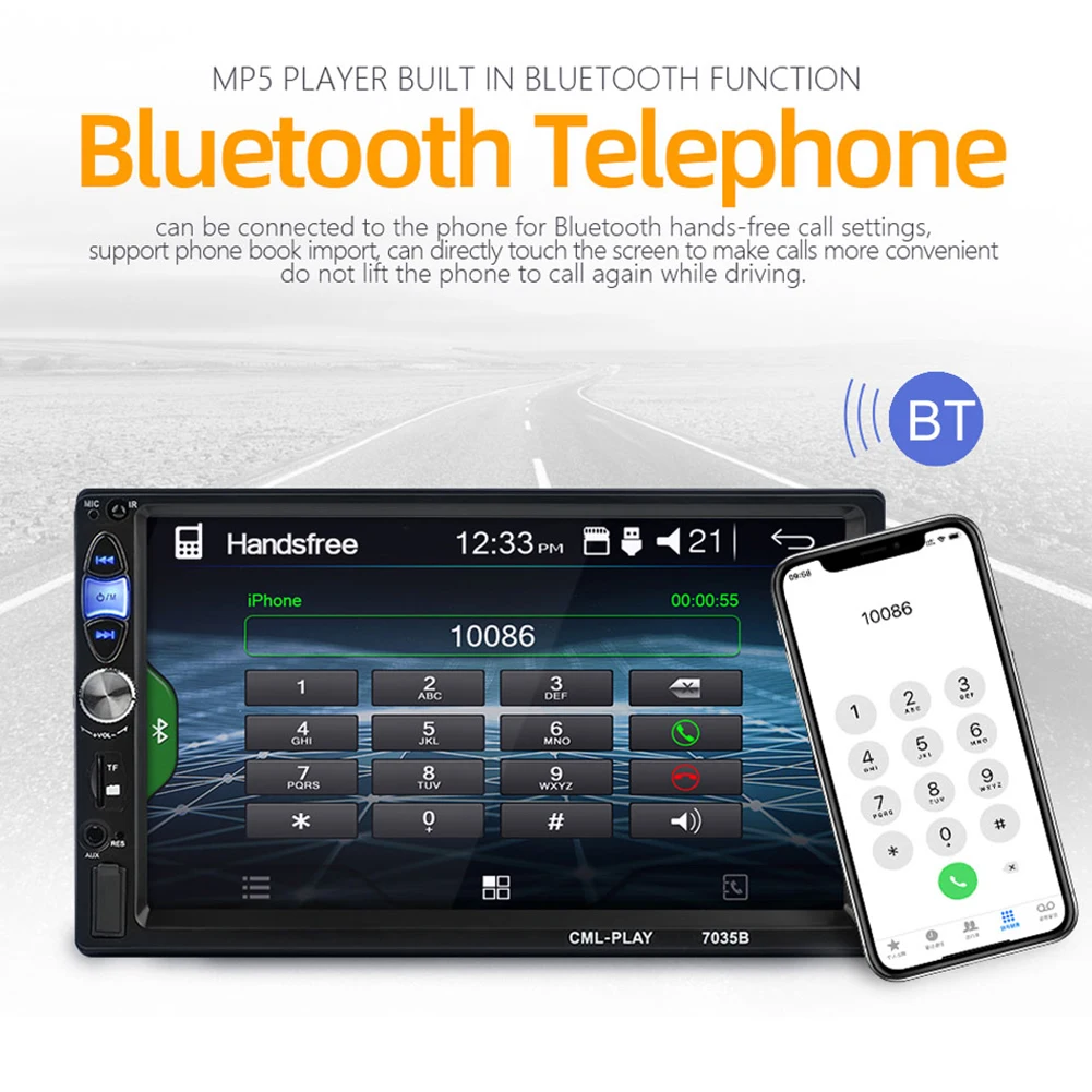 Автомобильный радиоприемник 2Din с поддержкой Bluetooth стерео FM-приемник зеркальное
