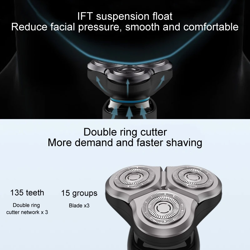 

Original Xiaomi Mijia S500 Portable Electric Shaver with LED Display & 3 Cutter Head