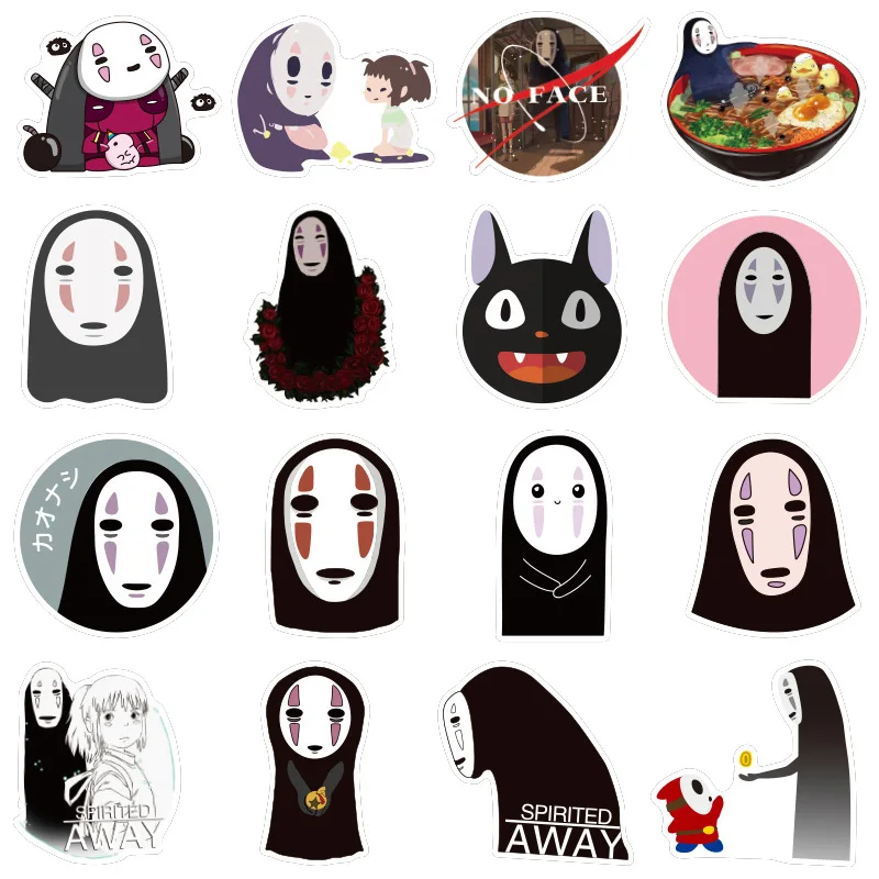 50 шт. Унесенные призраками Мультяшные наклейки без лица мужские для ноутбука