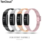 Ремешок для часов Fitbit Inspire 2 HR, Металлический Браслет для Fitbit ACE 2, сменный регулируемый браслет из нержавеющей стали с петлей