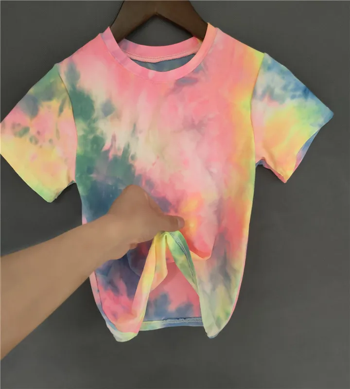 Детская футболка для девочек Милая с граффити и коротким рукавом принтом в виде