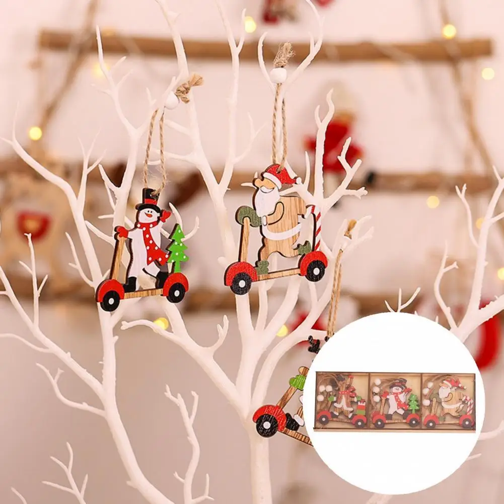 

Wide Application Anti-deform Xmas Elk Hanging Wood Craft for Birthday