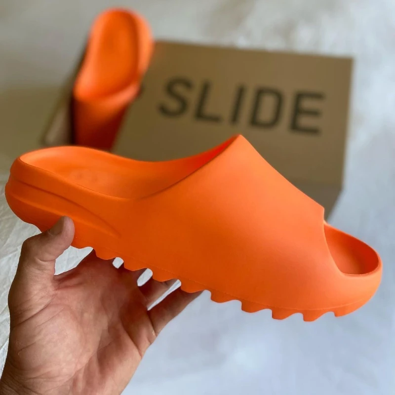 LLUUMIU-Sandalias de playa para mujer, zapatillas de boca de pescado, color naranja, ligeras, de diseño, para verano, 2021