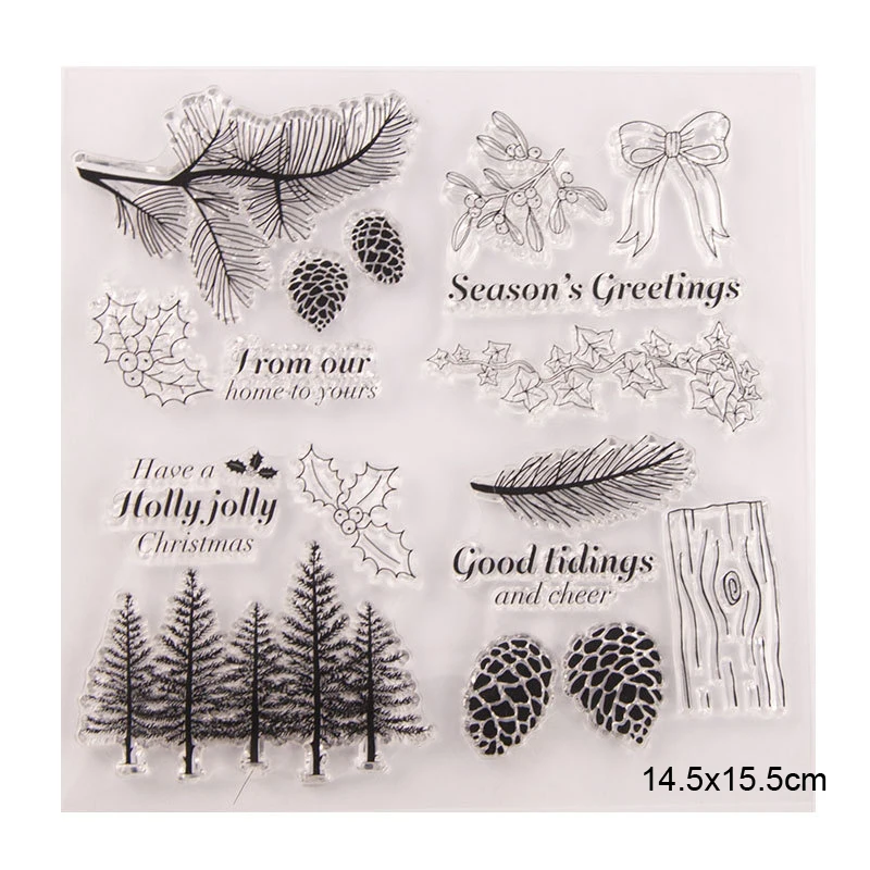 Рождественская елка прозрачные штампы Новинка 2019 Скрапбукинг резиновый штамп