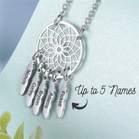 tangula fashion stainless steel necklace customized flower of life pendant birthday gift anniversary family member name for fami