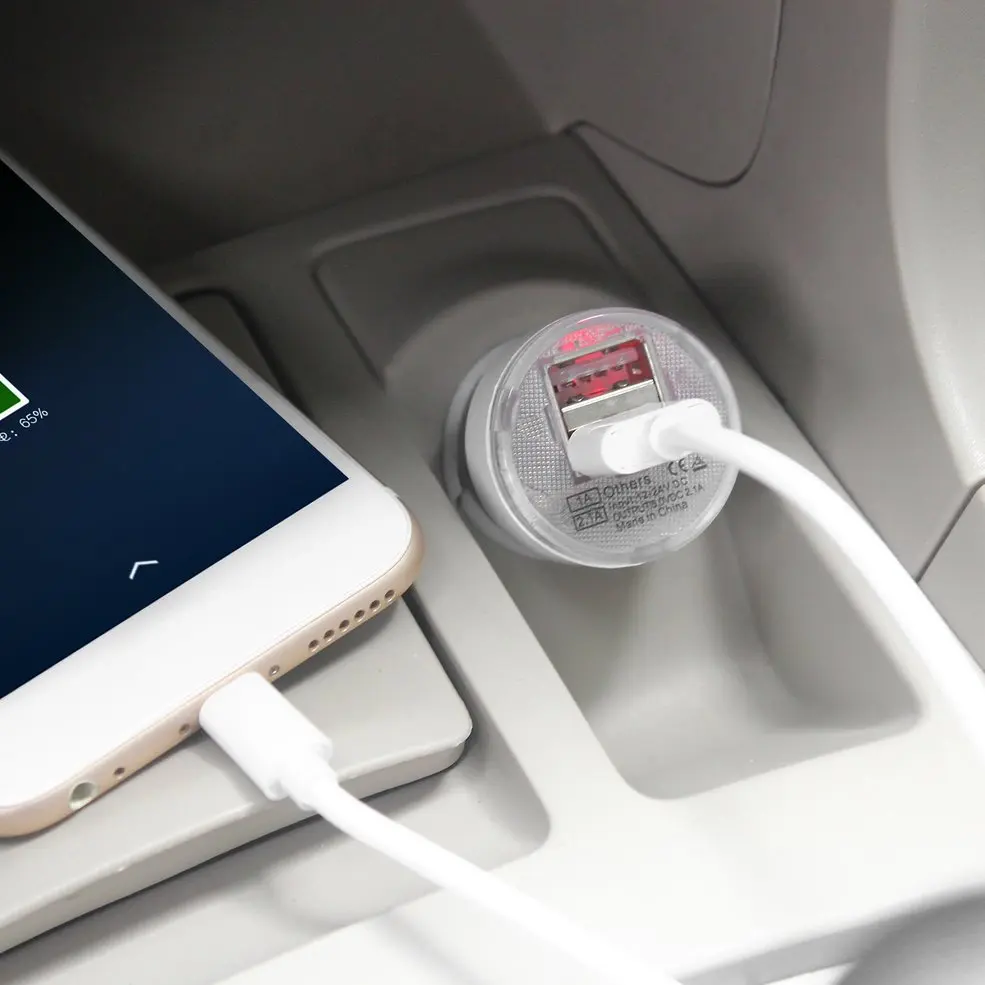 Универсальный мини автомобиль 12 в 24 В DC двойной 2 порта USB Автомобильное зарядное