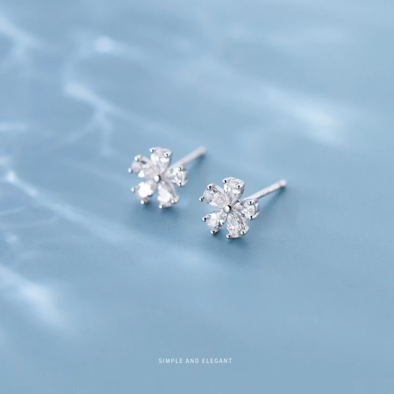 MODIAN Флора серьги гвоздики в виде капель с кристаллами форме Для женщин Настоящее