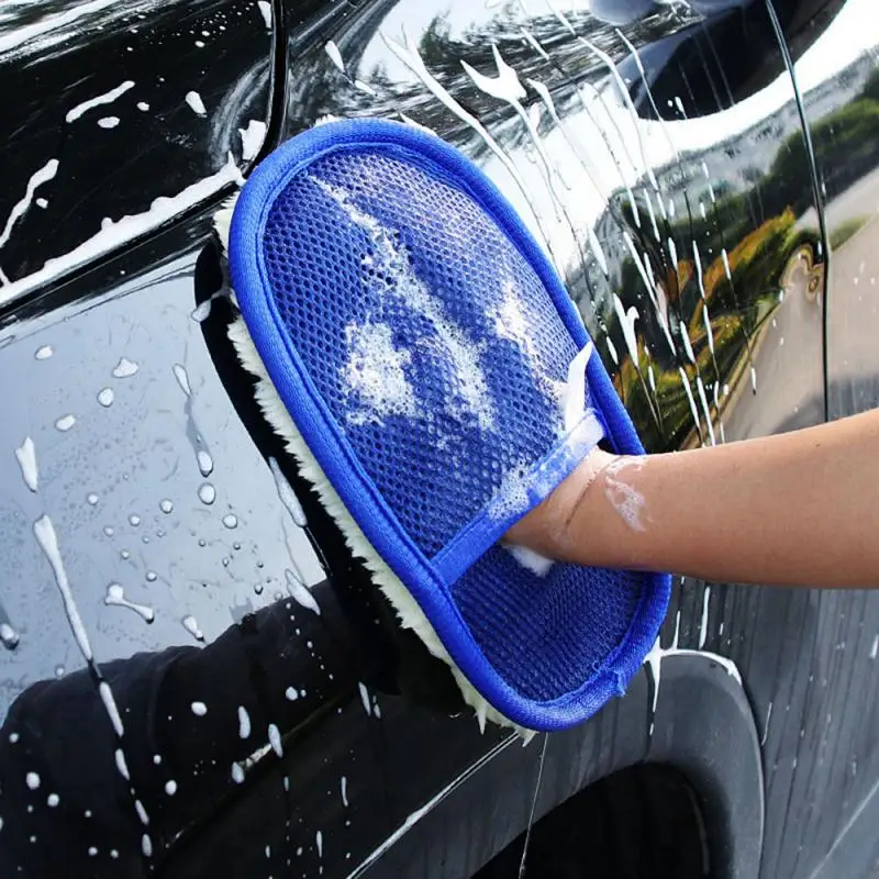 

Waterproof Car Wash Wool Soft Glove Car Cleaning Brushes Motorcycle Washer Care Products Auto Care Double-faced Glove