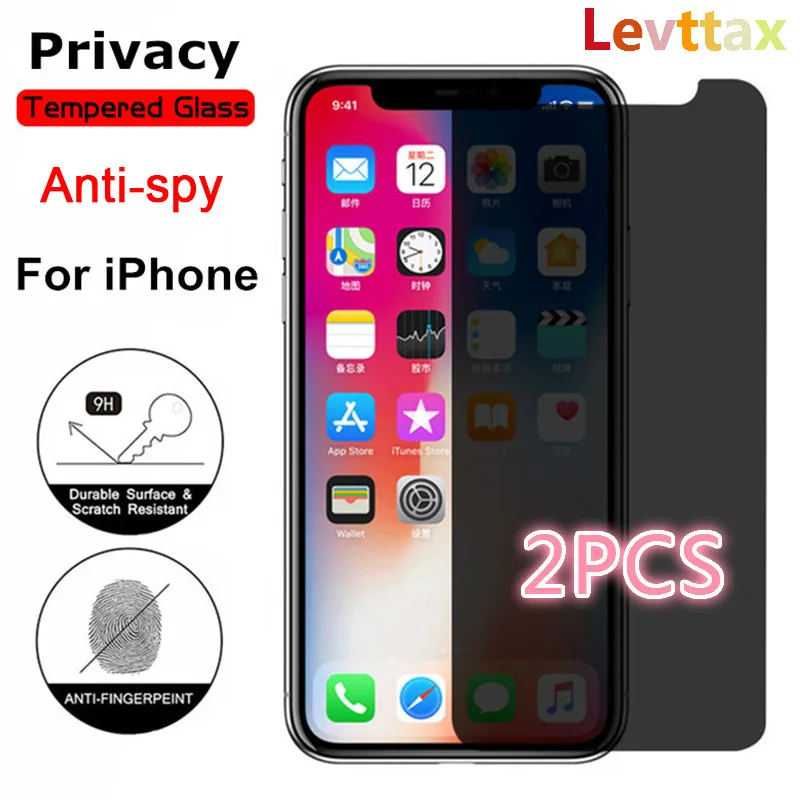 

2 шт., защитное закаленное стекло для iphone 11 Pro Max 8 7 6S Plus X XS Max