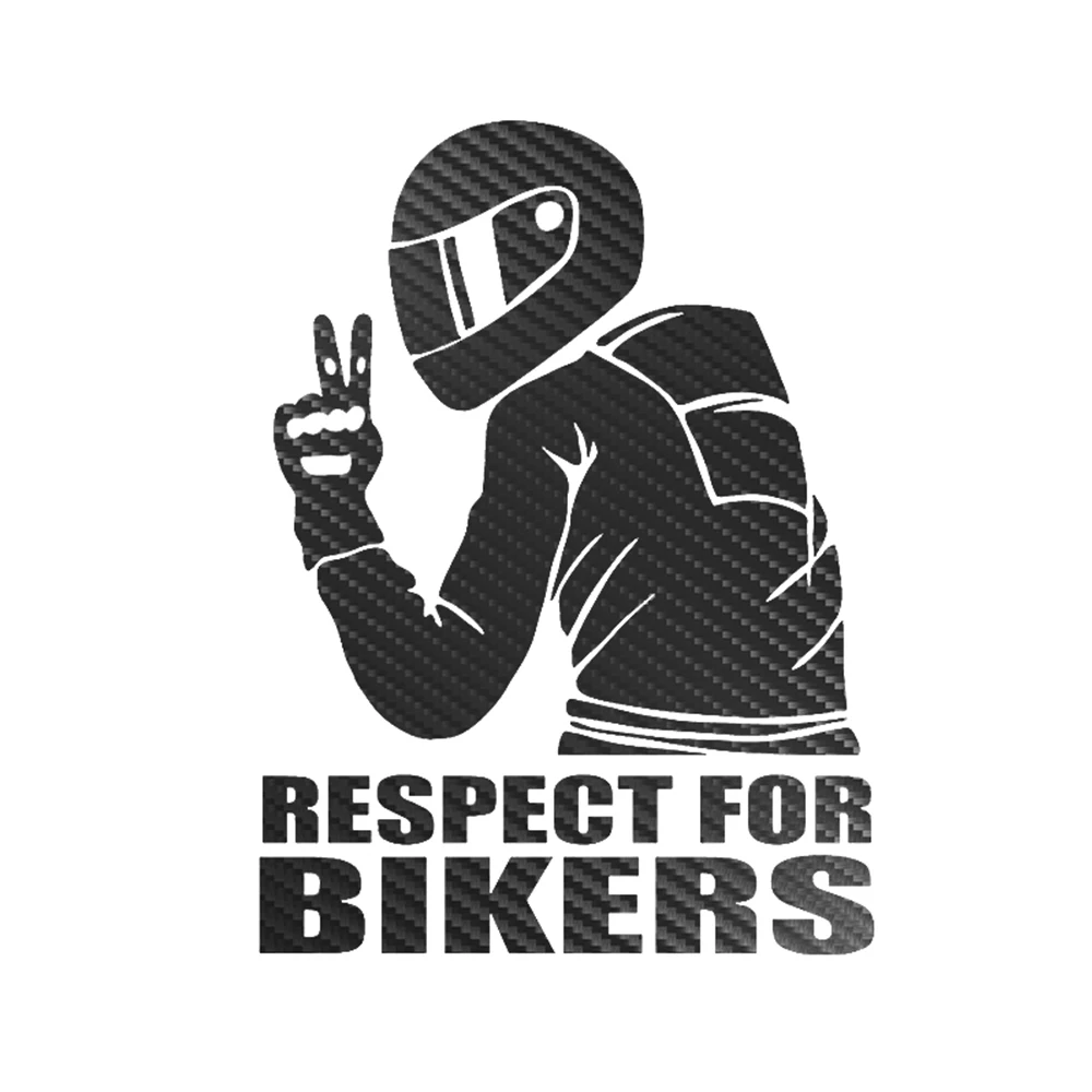 ChienHow 14x19cm Respect for Bikers Funny Car Stickers Vinyl Carbon Fiber 3D JDM on Auto Decals Motorcycle Styling - купить по