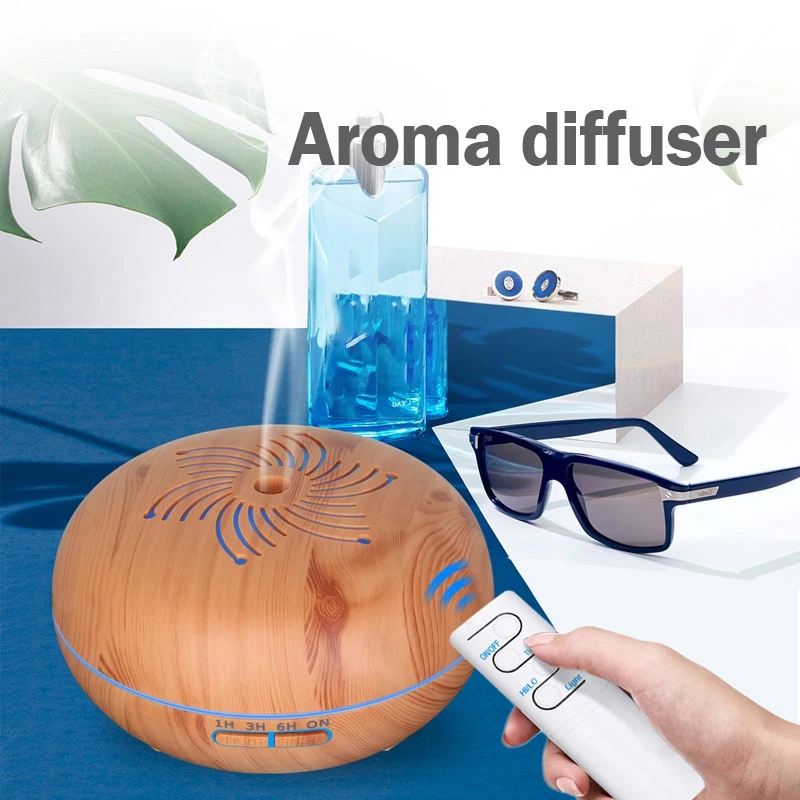 

550Ml Remote Ultrasonic Humidifier With 7 Color Led Lights Electric Aromatherapy Essential Oil Aroma Diffuser With Eu Plug