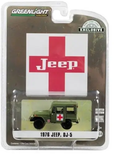 GL 1:64 1976 Jeep DJ-5 игрушечный автомобиль из сплава зеленого цвета игрушки для детей
