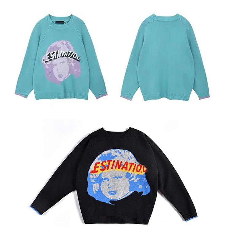 

Streetwear Casual Loose Woman Sweaters Full Sleeve Cartoon Pattern Soft Warm Sweater Women Autumn Winter Ladies Clothes SL272