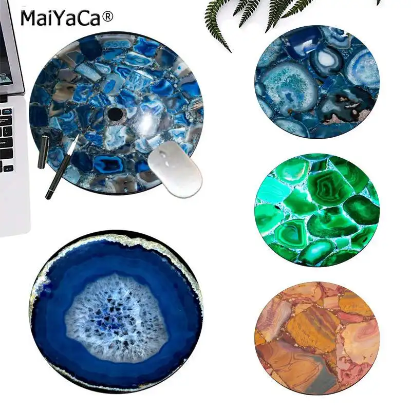 

Maiyaca Simple Design Teal Agate marble Silicone round mouse Pad to Mouse Game Anti-Slip Laptop PC Mice Pad Mat gaming Mousepad