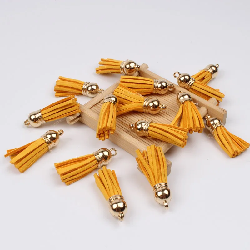 Желтое перо аксессуары для одежды ручной работы 35 мм 20 шт.|Кисти бахрома| |